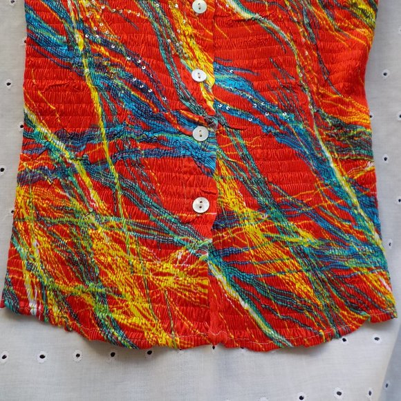 EUC Alberto Makali  Button Front Sleeveless Top SZ S - Picture 4 of 12